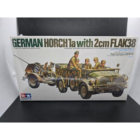 TAMIYA 35105 German Horch 1a with 2cm Flak 38 Model Kit New Factory Sealed